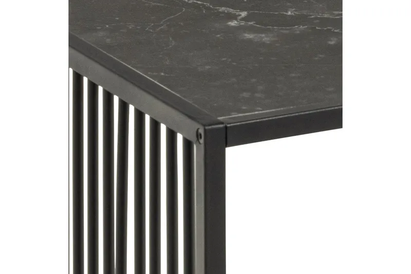 Saklani 120x60 cm Rektangulært Sofabord i Metall med Glassplate - Sort - Møbler - Bord - Sofabord
