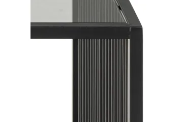 Saklani 120x60 cm Rektangulært Sofabord i Metall med Glassplate - Sort - Møbler - Bord - Sofabord