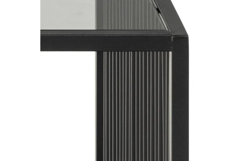 Saklani 120x60 cm Rektangulært Sofabord i Metall med Glassplate - Sort - Møbler - Bord - Sofabord