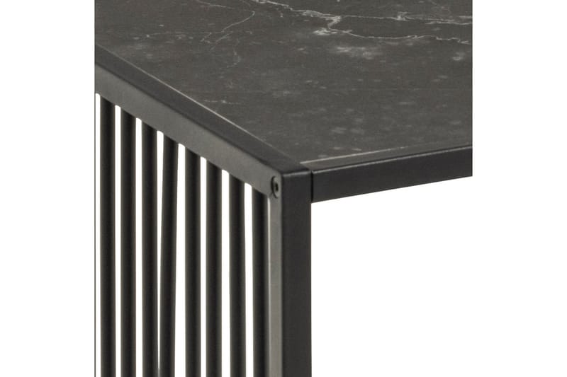 Saklani 120x60 cm Rektangulært Sofabord i Metall med Glassplate - Svart - Møbler - Bord - Sofabord