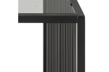 Saklani 120x60 cm Rektangulært Sofabord i Metall med Glassplate - Svart - Møbler - Bord - Sofabord