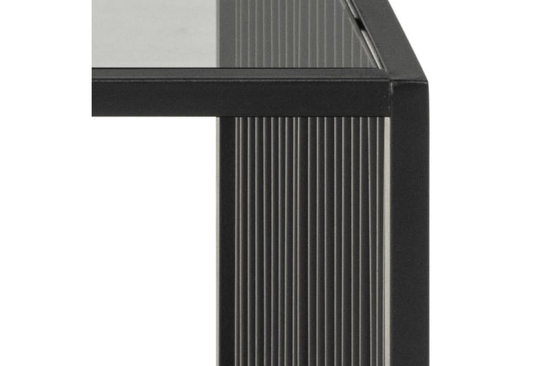 Saklani 120x60 cm Rektangulært Sofabord i Metall med Glassplate - Svart - Møbler - Bord - Sofabord