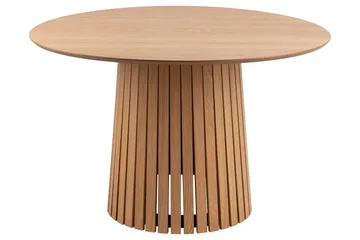 Saku Rundt Spisebord 120 cm med Tre- og Eikeutseende - Beige - Møbler - Bord - Spisebord & kjøkkenbord