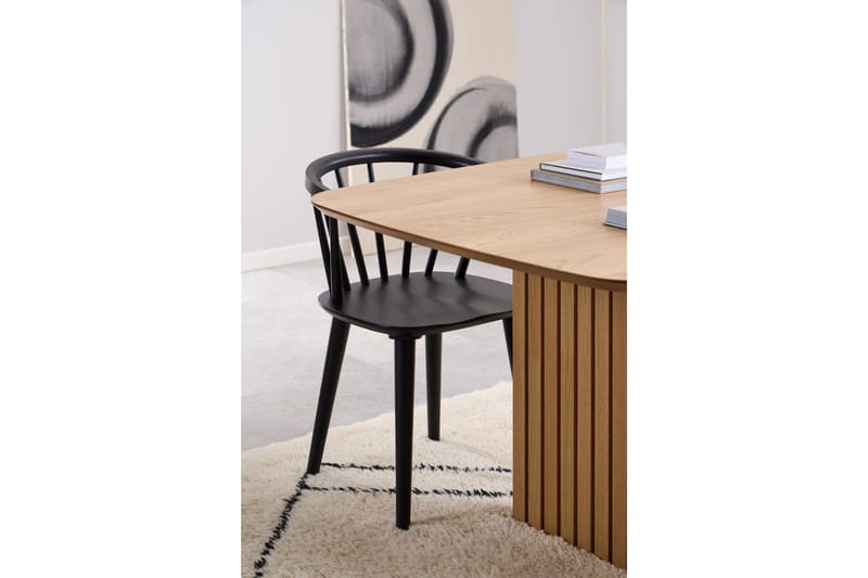 Saku Stort Rektangulært Spisebord 220 cm med Tre- og Eikeutseende - Beige - Møbler - Bord - Spisebord & kjøkkenbord