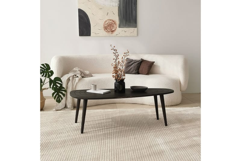 Saldus 115 cm Ovalt Salongbord i Malt Tre - Mørkebrun - Møbler - Bord - Sofabord