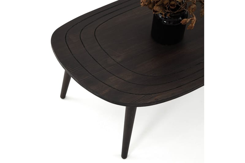 Saldus 115 cm Ovalt Salongbord i Malt Tre - Mørkebrun - Møbler - Bord - Sofabord