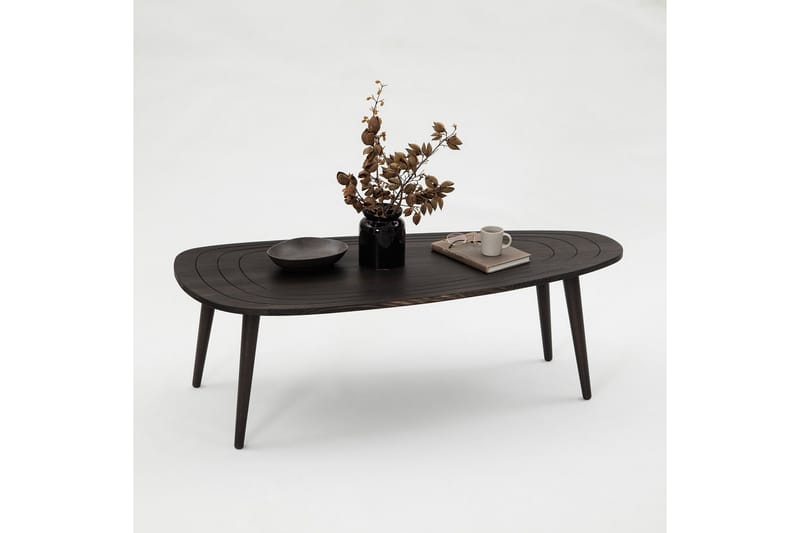 Saldus 115 cm Ovalt Salongbord i Malt Tre - Mørkebrun - Møbler - Bord - Sofabord
