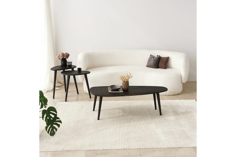 Saldus 115 cm Ovalt Salongbord i Malt Tre - Mørkebrun - Møbler - Bord - Sofabord