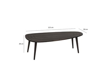 Saldus 115 cm Ovalt Salongbord i Malt Tre - Mørkebrun - Møbler - Bord - Sofabord
