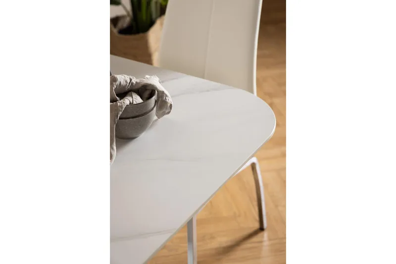 Salm Spisebord 90 cm Kvadratisk - Hvit - Møbler - Bord - Spisebord & kjøkkenbord