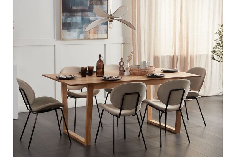 Salmo Rektangulært Spisebord 180 cm med Tre- og Askeutseende - Brun - Møbler - Bord - Spisebord & kjøkkenbord