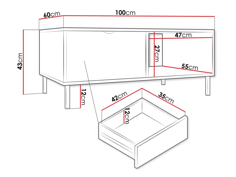 Salmor Sofabord 100 cm - Hvit - Møbler - Bord - Sofabord
