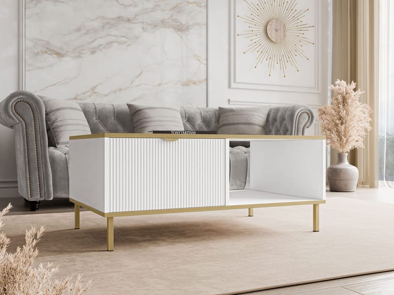 Salmor Sofabord 100 cm - Hvit - Møbler - Bord - Sofabord