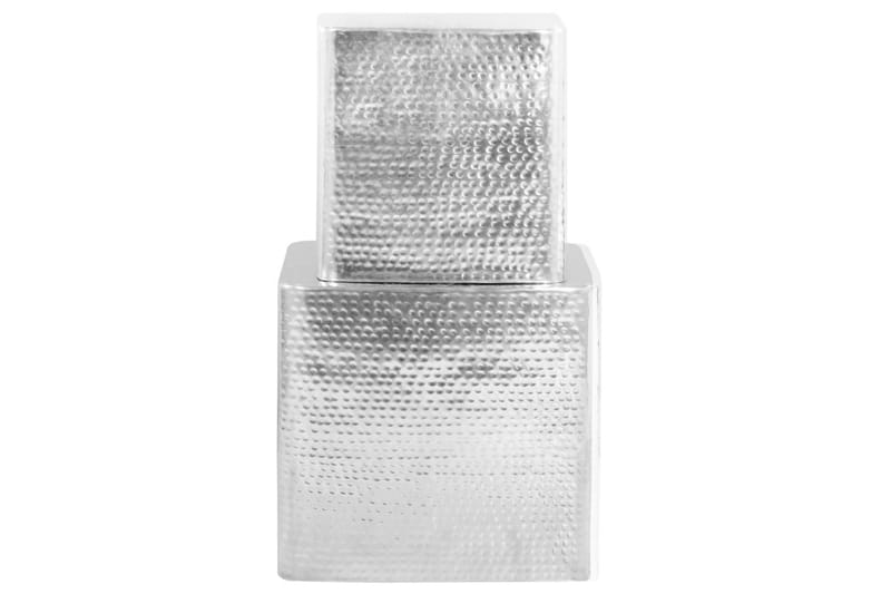 Salongbord 2 stk sølv aluminium - Sofabord