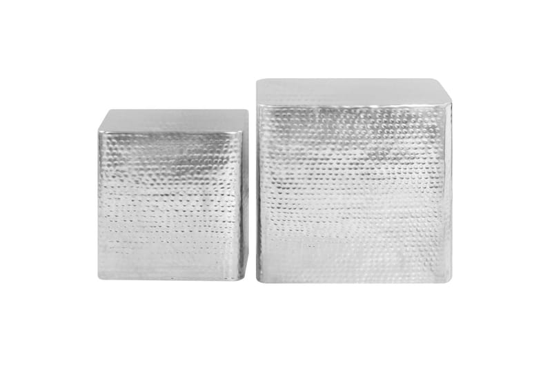 Salongbord 2 stk sølv aluminium - Sofabord