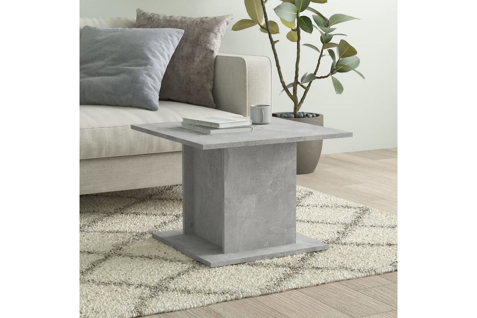 Salongbord betonggrå 55,5x55,5x40 cm sponplate - Grå - Møbler - Bord - Sofabord