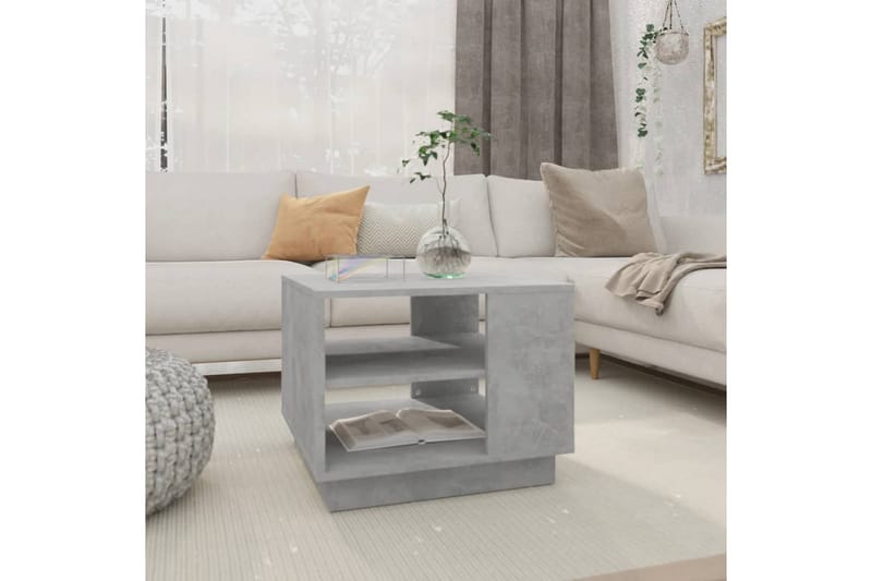 Salongbord betonggrå 55x55x43 cm sponplate - Grå - Møbler - Bord - Sofabord