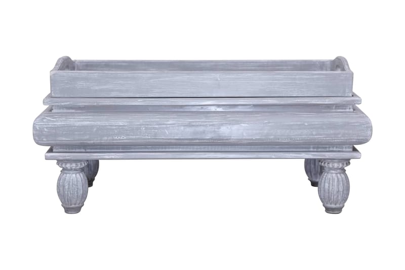 Salongbord grå 90x50x40 cm heltre mahogni - Grå - Sofabord
