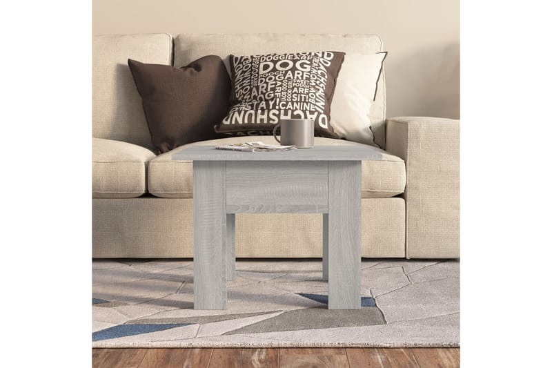 Salongbord grå sonoma eik 55x55x42 cm sponplate - Grå - Møbler - Bord - Sofabord