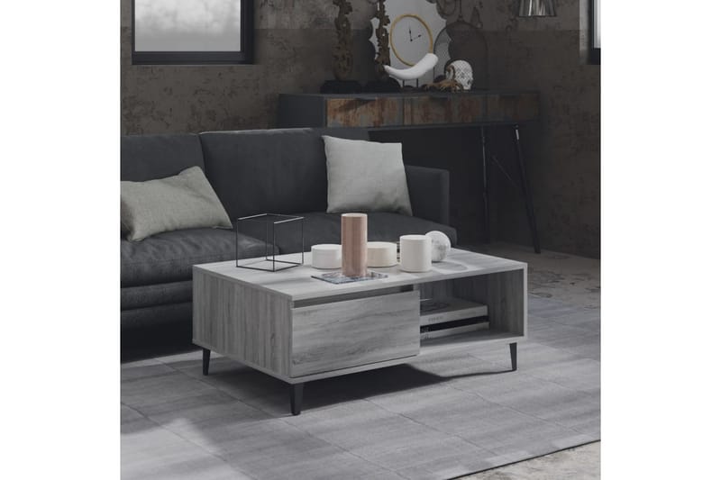 Salongbord grå sonoma eik 90x60x35 cm sponplate - Grå - Møbler - Bord - Sofabord