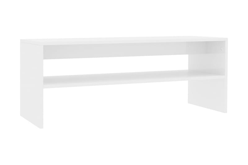 Salongbord høyglans hvit 100x40x40 cm sponplate - Hvit - Sofabord