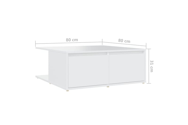 Salongbord hvit 80x80x31 cm sponplate - Hvit - Sofabord