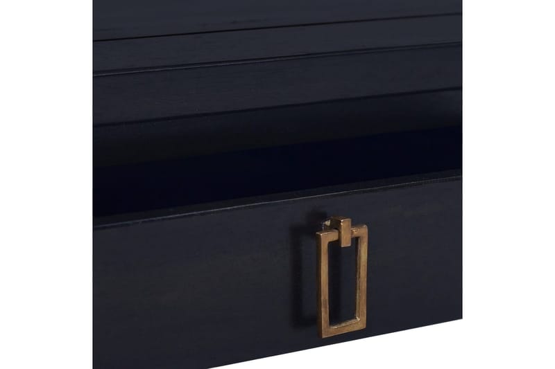 Salongbord lys svart kaffe 68x68x30 cm heltre mahogni - Svart - Sofabord