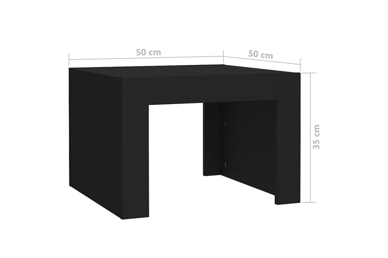 Salongbord svart 50x50x35 cm sponplate - Svart - Sofabord