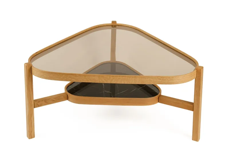 Salongbord Wallxpert Capella (95 x 48 x 95 cm) Eik svart marmor - Eik og svart marmor - Møbler - Bord - Sofabord