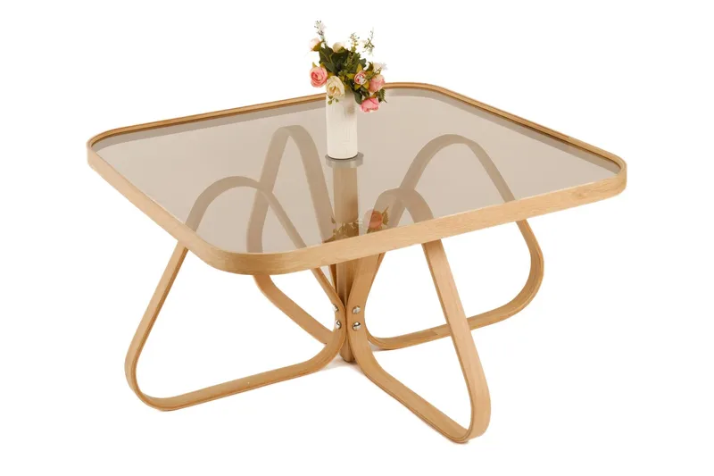 Salongbord Wallxpert Dubai (90 x 48 x 90 cm) Eik transparent - Eik - Møbler - Bord - Sofabord