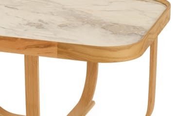 Salongbord Wallxpert Hisar (90 x 45 x 90 cm) Eik hvit marmor - Eik og hvit marmor - Møbler - Bord - Sofabord