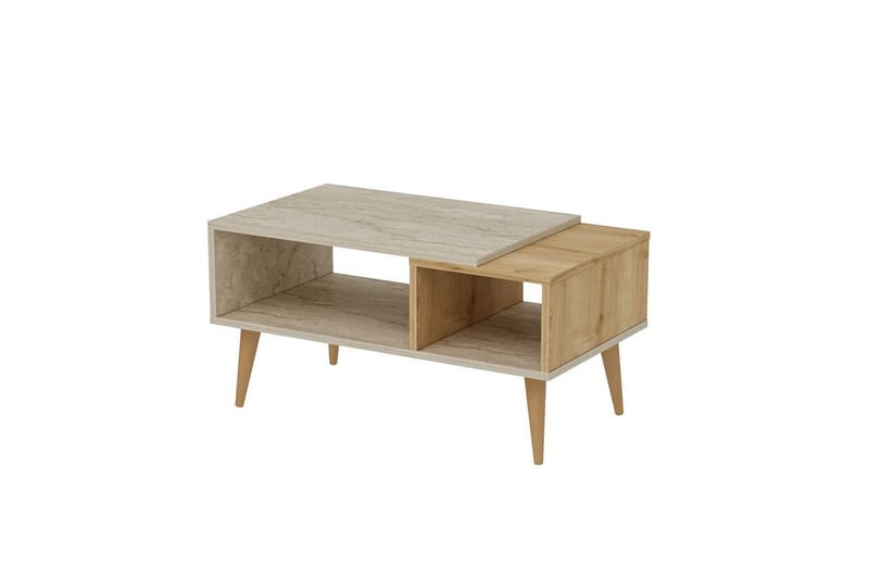 Salric Stuebord 90 cm - Travertin/Eik - Møbler - Bord - Sofabord