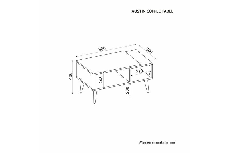 Salric Stuebord 90 cm - Travertin/Eik - Møbler - Bord - Sofabord