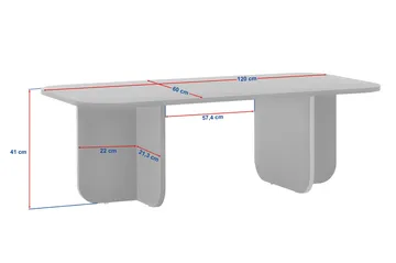 Salrin Sofabord 120x41x60 cm - Travertin, Venezia valnøtt - Møbler - Bord - Sofabord