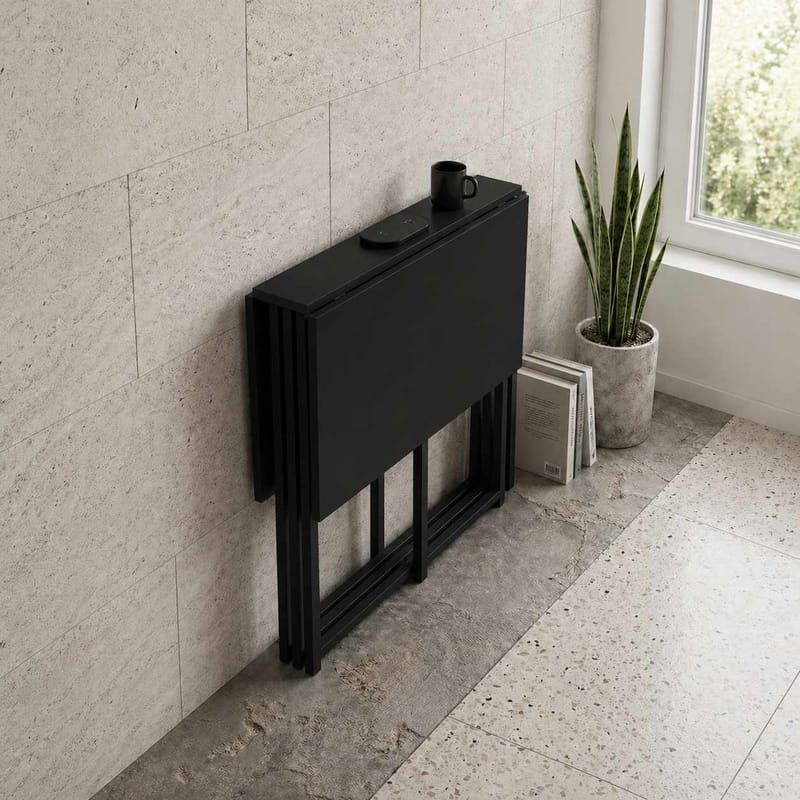 Sammenleggbart bord Hanah Home Worker (90 x 75 x 80 cm) Svart - Svart - Møbler - Bord - Sammenleggbart bord
