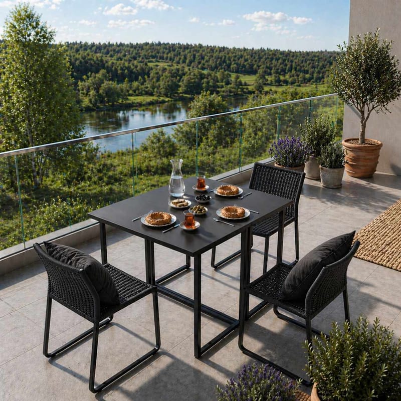 Sammenleggbart bord Hanah Home Worker (90 x 75 x 80 cm) Svart - Svart - Møbler - Bord - Sammenleggbart bord