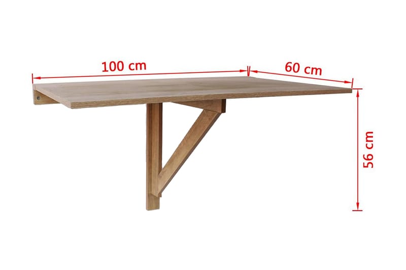 Neddleggbart veggbord eik 100x60 cm - Møbler - Bord - Sammenleggbart bord