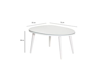 Samtens Sofabord 75 cm - Hvit - Møbler - Bord - Sofabord