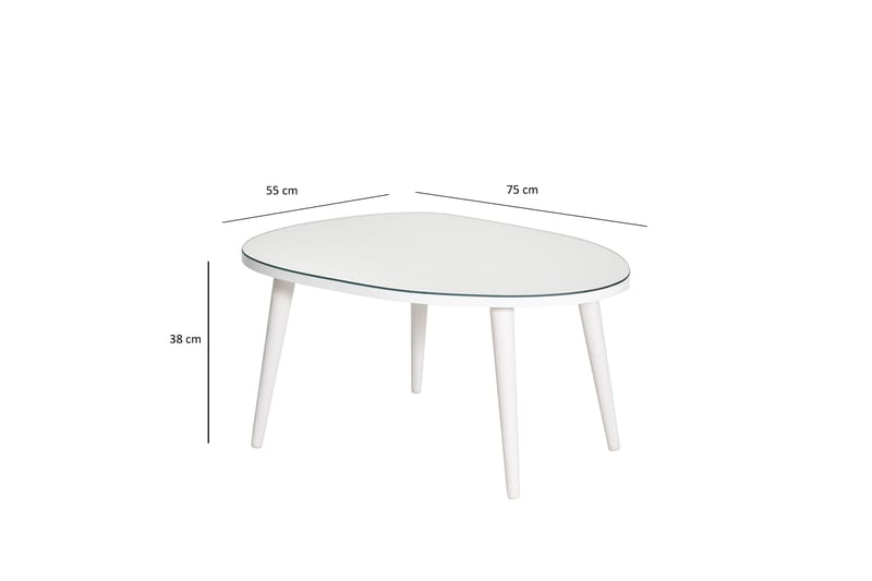 Samtens Sofabord 75 cm - Hvit - Møbler - Bord - Sofabord