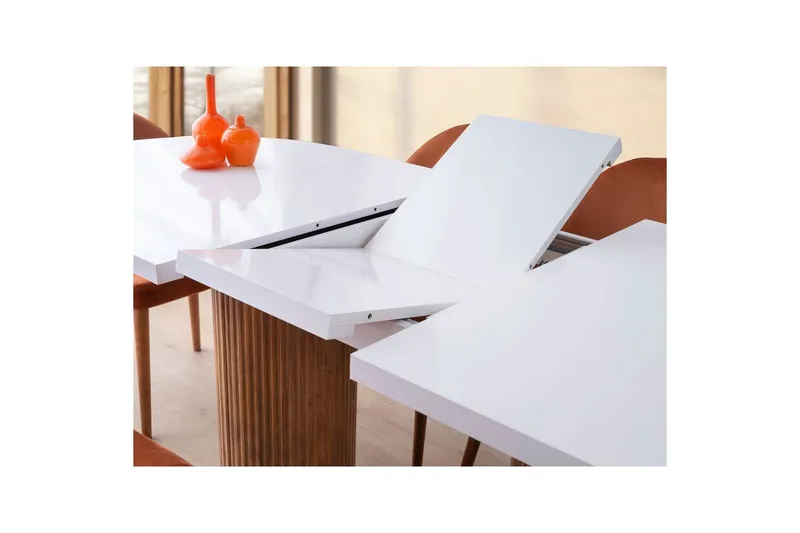 Samtens Spisebord 180 cm Oval - Hvit - Møbler - Bord - Spisebord & kjøkkenbord