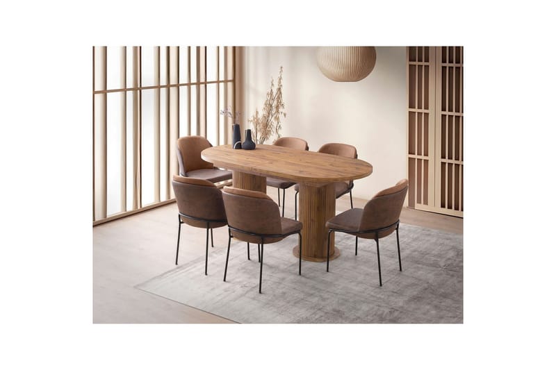 Samtens Spisebord 180 cm Rektangulær - Valnøtt - Møbler - Bord - Spisebord & kjøkkenbord