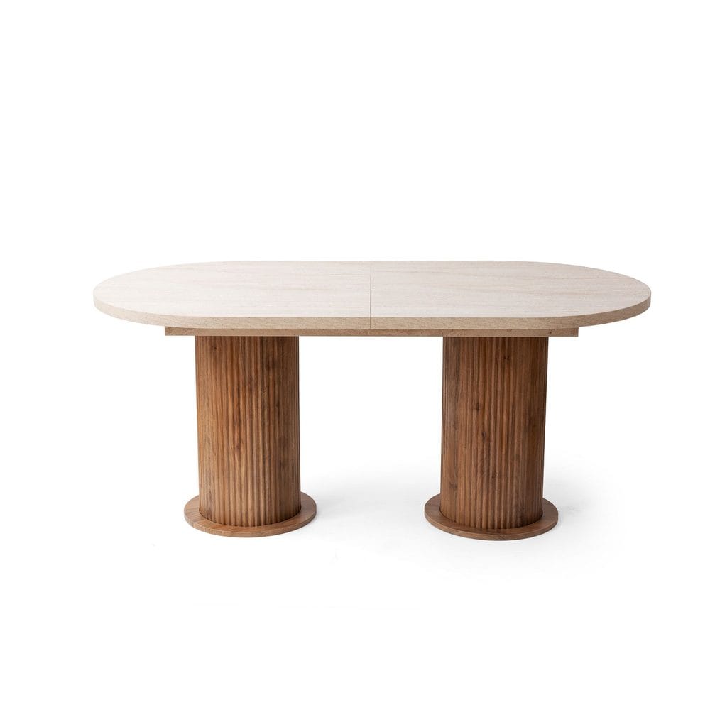 Samtens Spisebord Oval 180 cm - Brun/Taupe