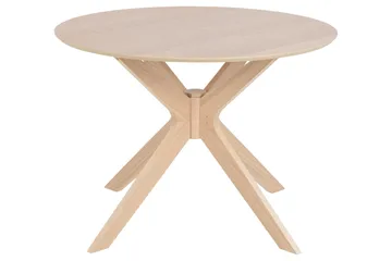 Sanae Rundt Spisebord 105 cm med Tre- og Eikeutseende - Hvit - Møbler - Bord - Spisebord & kjøkkenbord