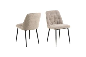 Sanjoan spisegruppe 140 cm + 4 stk. Zabinka-spisestoler - Grå/Beige/Svart - Møbler - Bord - Spisegrupper