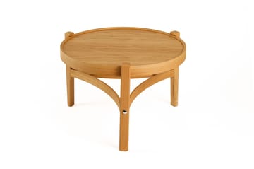 Sarnor Lite Rundt Sofabord 60 cm med Buede Tverrstøtter i Eik - Beige - Møbler - Bord - Sofabord