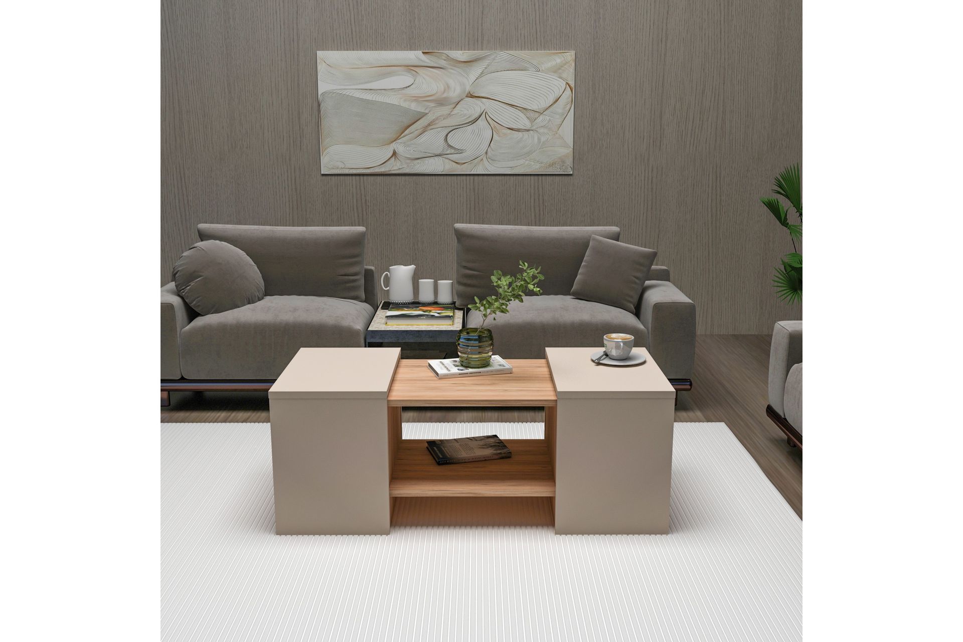 Sarte Sofabord 100x37 cm - Beige/Lys Brun/Tre - Møbler - Bord - Sofabord
