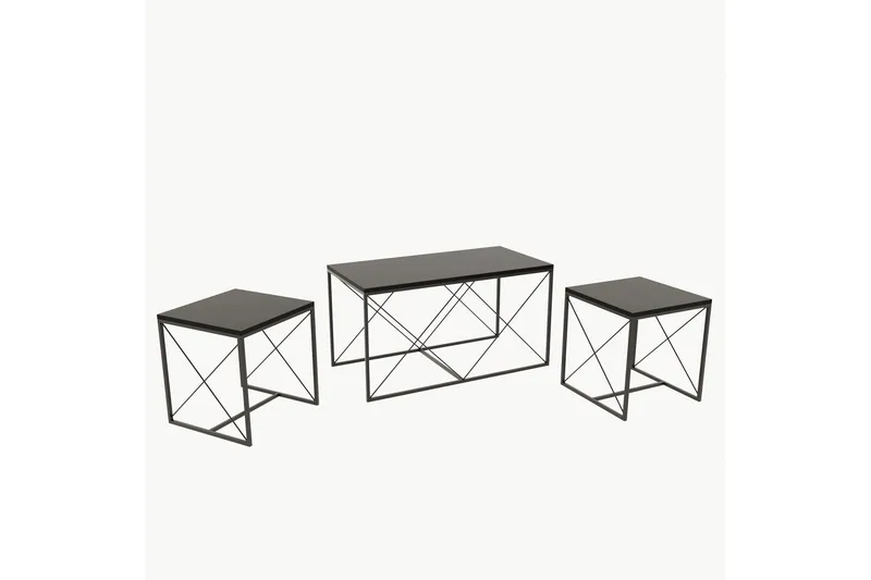 Satsbord Defneia sofabord 100 cm Antracit, Svart