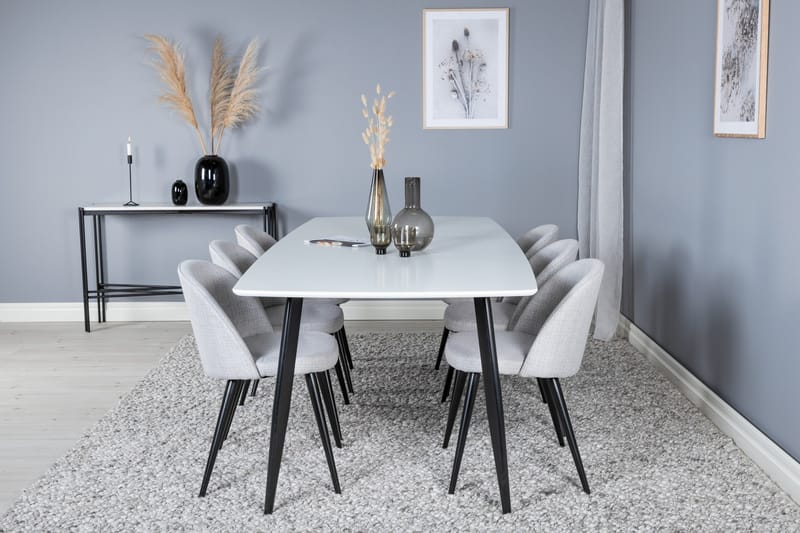 Sedavi Matgruppe 240 cm Rektangulær med 6 Sedavi Stoler - Svart - Møbler - Bord - Spisegrupper