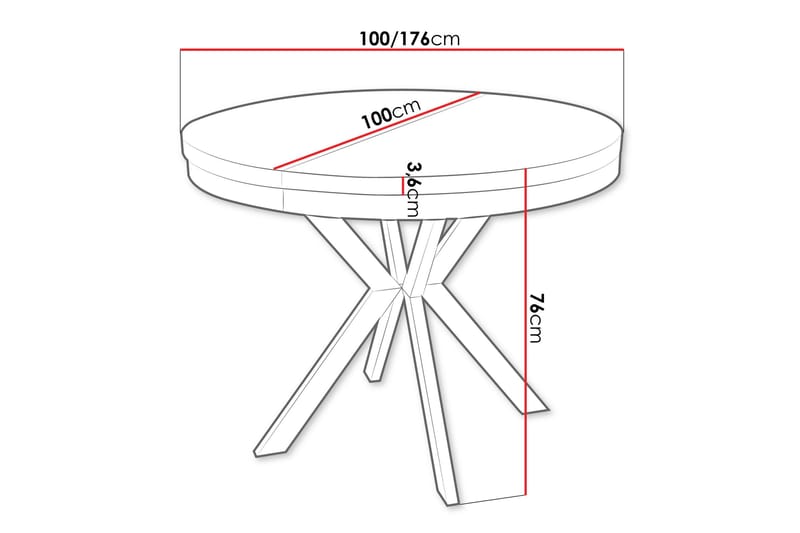 Sereth Matbord 100 cm Rund - Brun/Svart - Møbler - Bord - Spisebord & kjøkkenbord