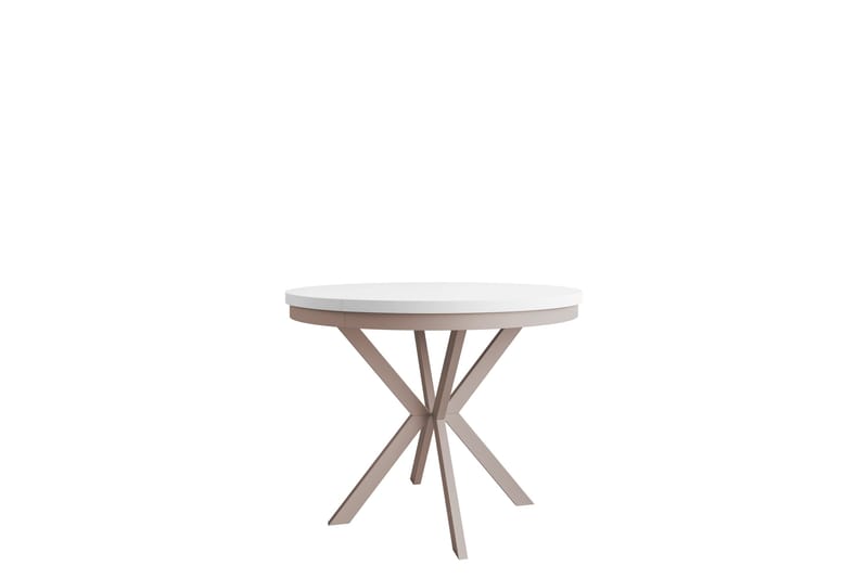 Sereth Matbord 100 cm Rund, Hvit/Beige